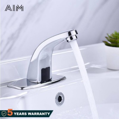 Eco Sensor Water Saving Tap Aim Brass Body Battery Power Automatic Bathroom Smart Faucet Sink Sensor Tap